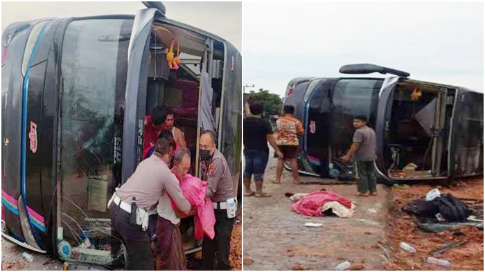 Kecelakaan Maut Tadi Pukul 04.00 WIB, 2 Penumpang Tewas, Sopir Ngaku Tak Tahu Penyebab Bus Terguling