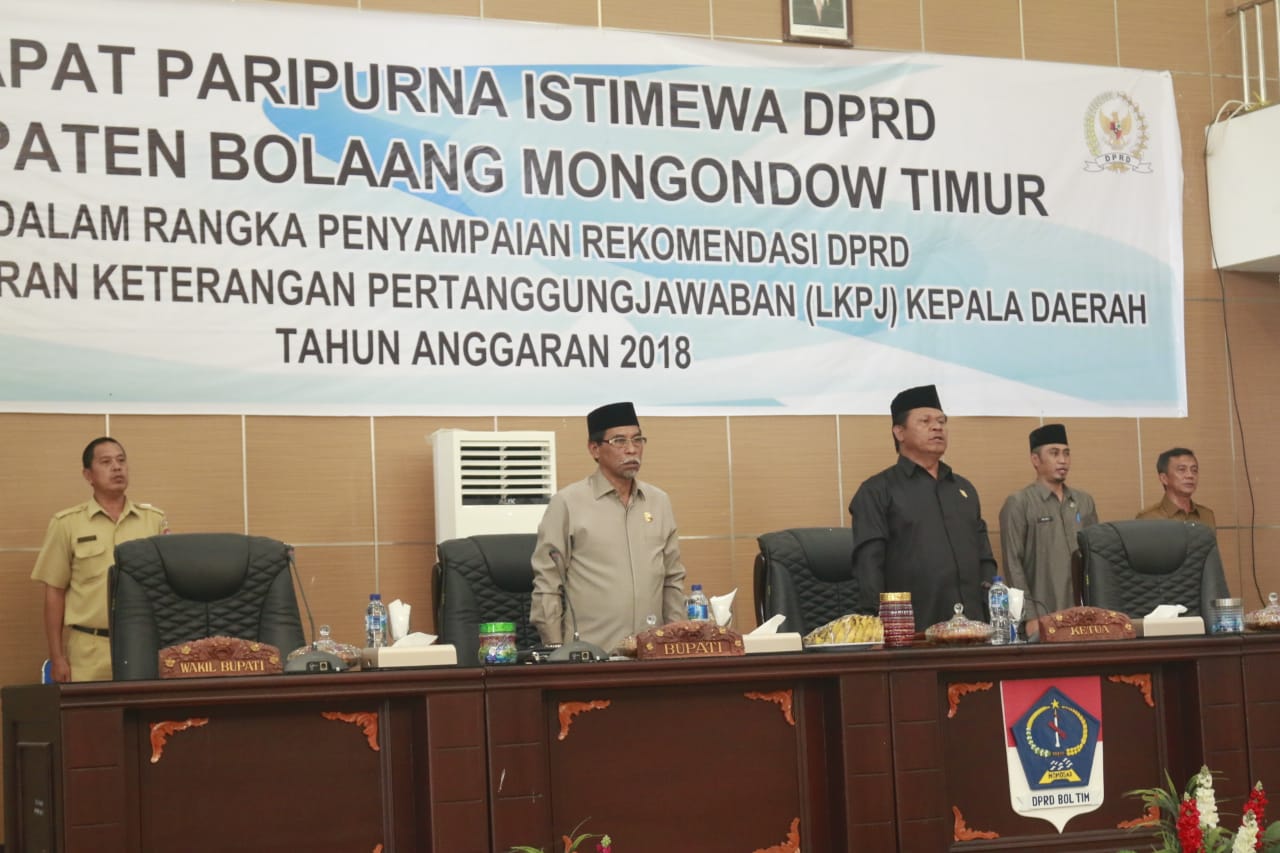 Rapat Paripurna LKPJ Kepala Daerah di Boltim, Sehan Dukung Eksekutif Dalam Pembangunan Daerah