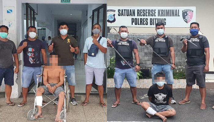 Bacok Kepala Korban, Tim Resmob Polres Bitung Hadiahi Timah Panas di Kaki Residivis Pakan