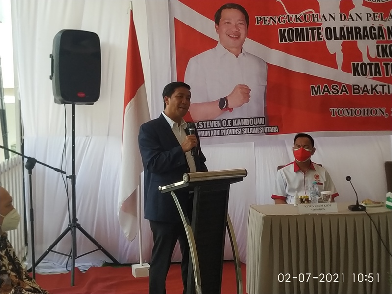 Steven Kandouw Lantik Pengurus KONI Tomohon 2021-2025, Beber 3 Subtansi Olahraga