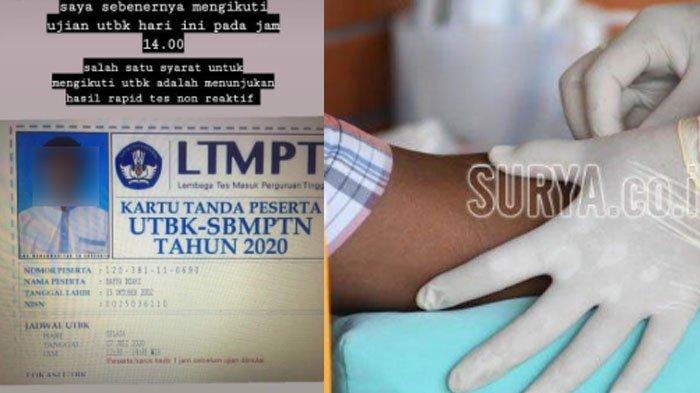 CERITA Seorang Peserta UTBK yang Bingung saat Rapid Test Diubah Menjadi Reaktif, Viral di Medsos