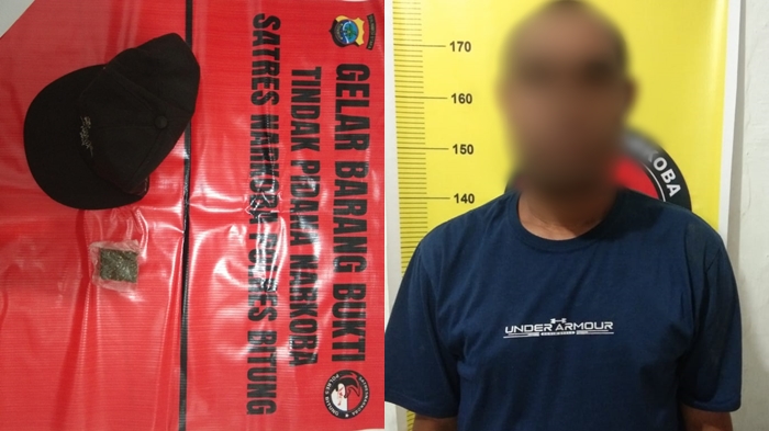Satresnarkoba Polres Bitung Temukan Satu Paket Diduga Ganja di Topi Lelaki SM