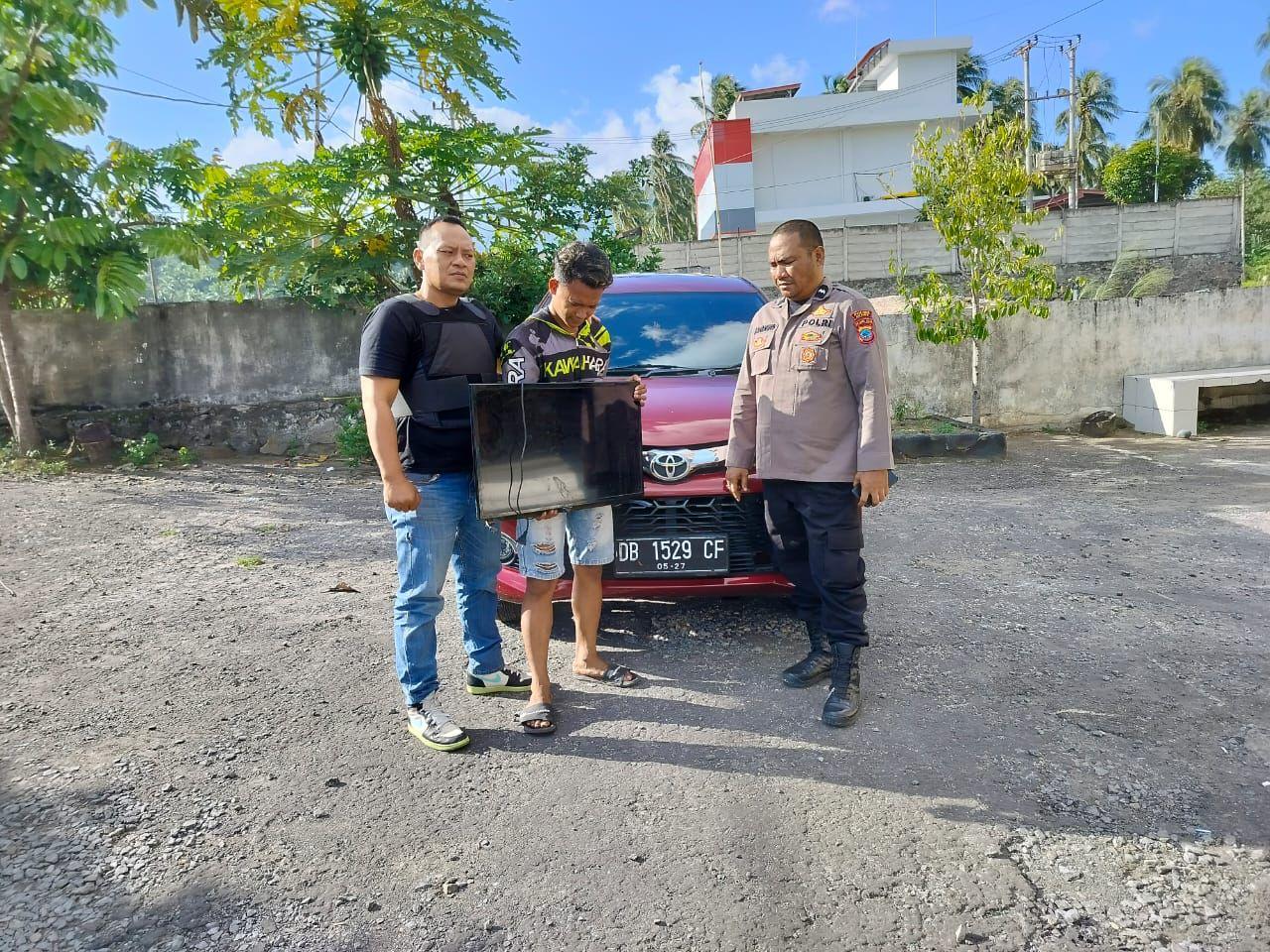 Kronologi Polsek Kema Ungkap Kasus Pencurian TV di Desa Lansot Minut yang Viral di Medsos