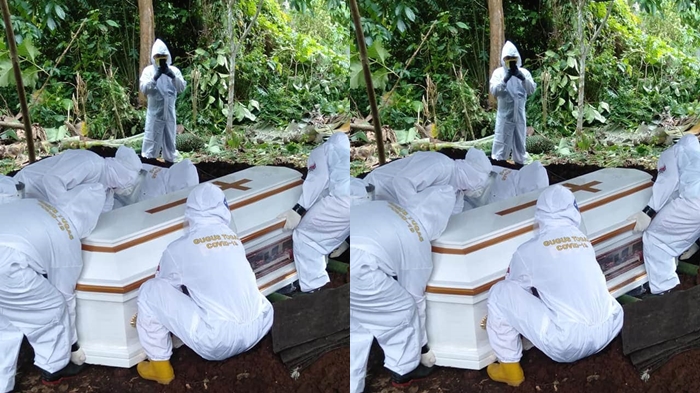 Tim Makamkan Jenazah WNA Berstatus PDP di Minsel