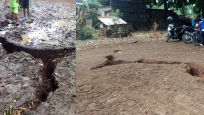 Diduga Karena Sambaran Petir, Warga Depok Digegerkan dengan Tanah Terbelah Sepanjang 20 Meter