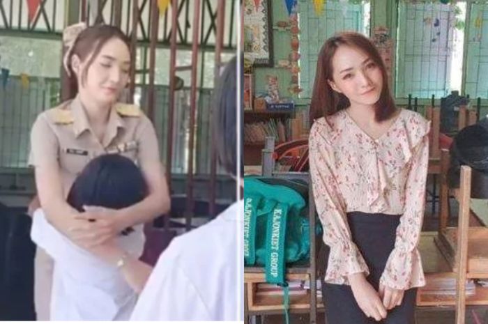 VIRAL, Guru Cantik Selalu Peluk Siswa Sebelum Belajar, Ternyata Punya Manfaatnya