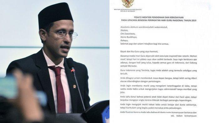 Hari Guru, Mendikbud Nadiem Makarim Minta Agar Berikan Kesempatan Murid Untuk Mengajar di Kelas