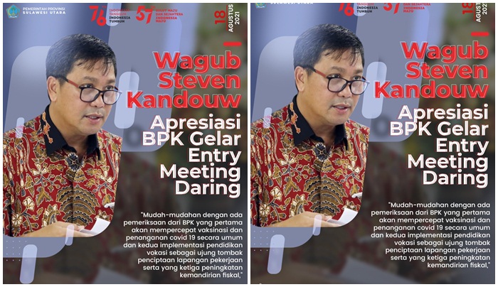 Wagub Steven Kandouw Malah Senang BPK Periksa Kinerja 3 Program Pemprov Sulut