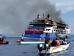 KM Barcelona Terbakar di Laut Talise Sulut, 15 ABK Termasuk Nahkoda Dilaporkan Selamat