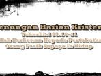 Renungan Harian Kristen, Yehezkiel 33:10-11, Allah Berkenan Pertobatan Orang Fasik Supaya Ia Hidup