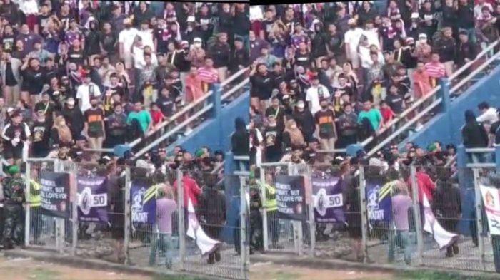 Detik-detik Diduga Oknum Aremania Menyusup di Stadion Brawijaya dalam Laga Persik vs Arema FC