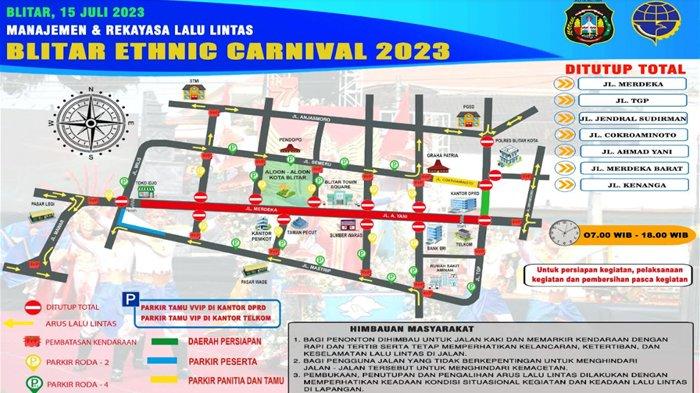 Daftar Ruas Jalan di Kota Blitar yang Ditutup Selama BEN Carnival II, Berlaku Mulai Besok