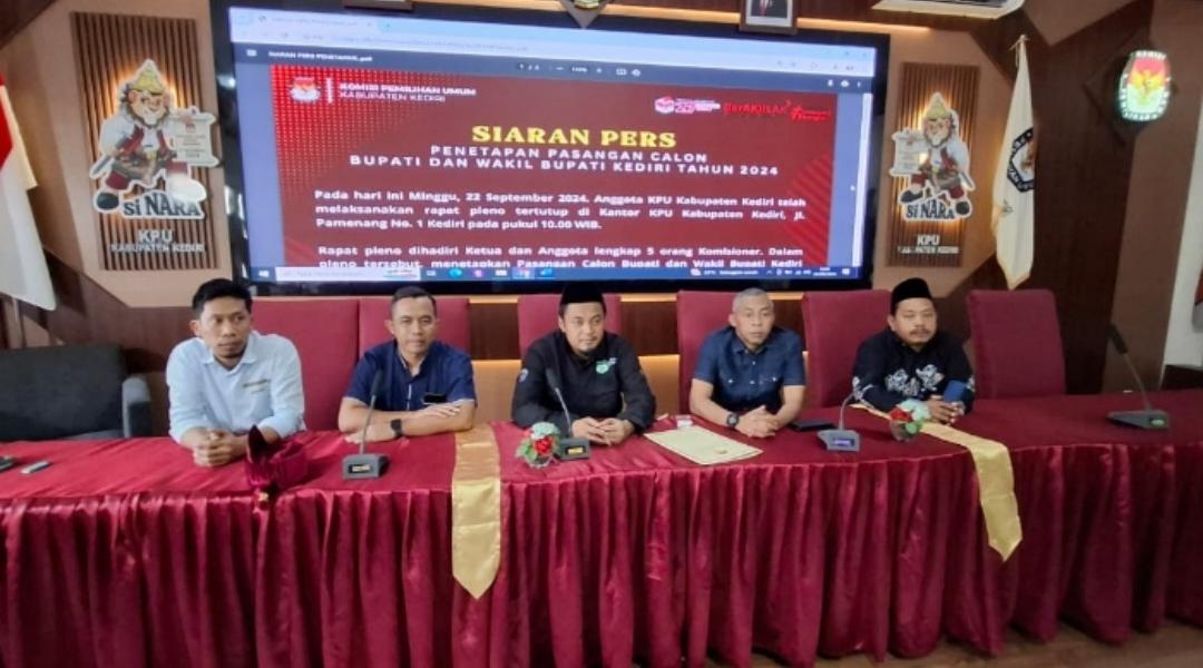 KPU Kabupaten Kediri Tetapkan Mas Dhito dan Deny Sebagai Cabup di Pilkada 2024
