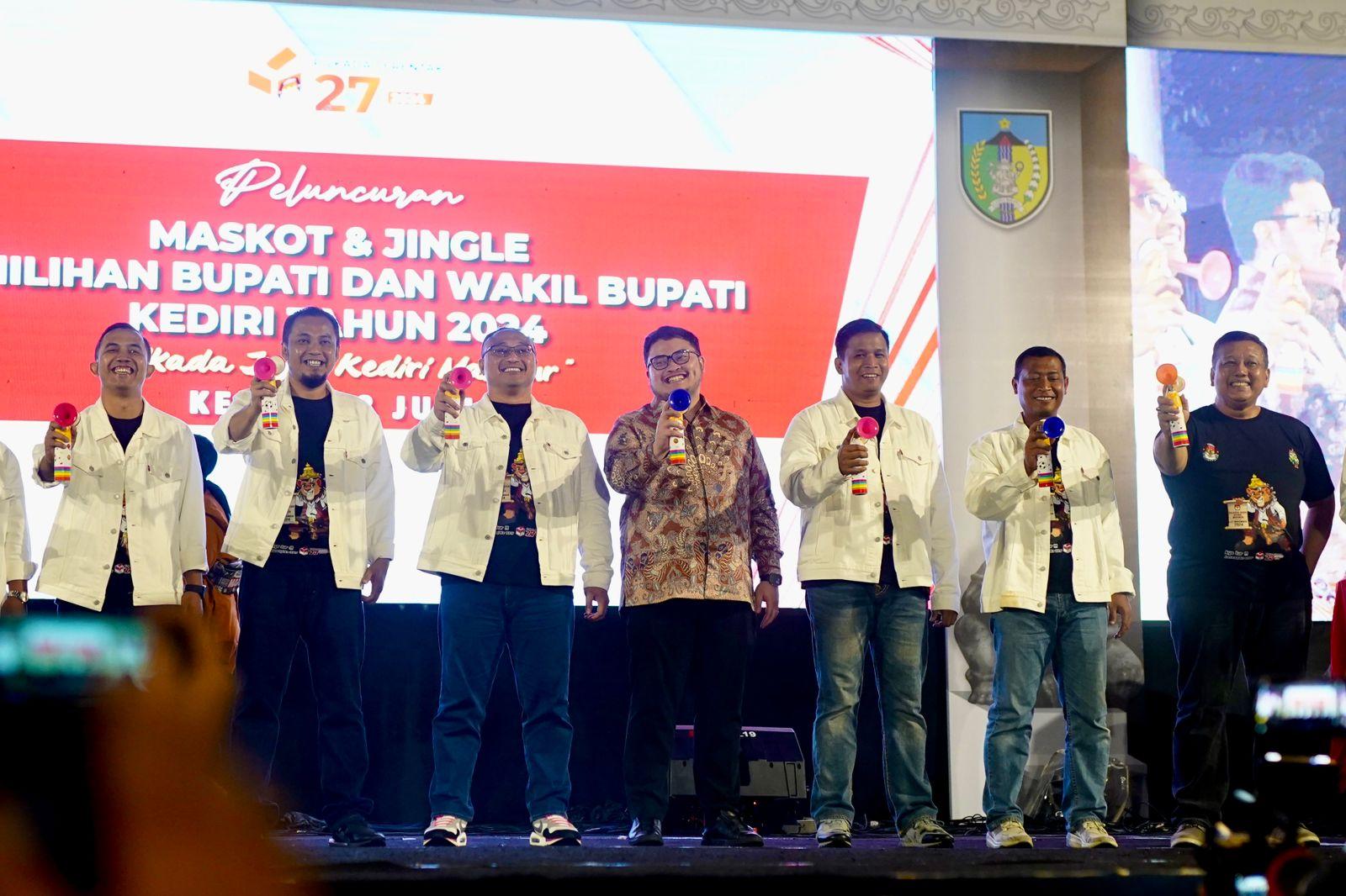 Pesta Kembang Api Hingga Gilga Sahid Meriahkan Launching Maskot dan Jingle KPU Kabupaten Kediri