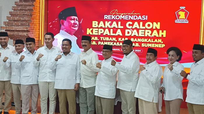 Gerindra Serahkan Rekom Untuk Pilkada Bangkalan, Pamekasan, Sumenep, dan Tuban