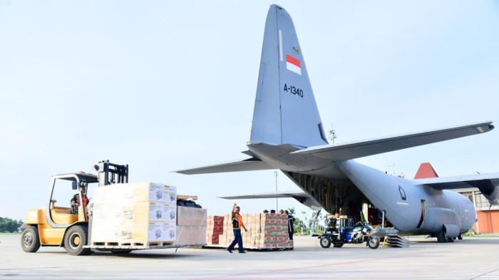 4 pesawat termasuk Hercules bawa bantuan untuk tiga provinsi yakni Aceh; Sumut