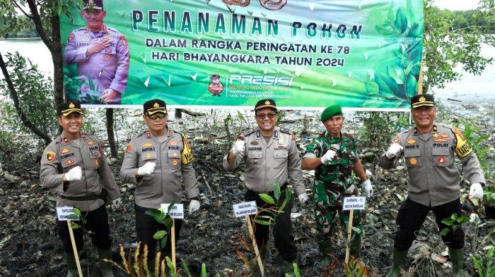 Polres Pelabuhan Belawan Baksos Ketahanan Pangan dan Beasiswa, Serta Pemulihan Hutan Mangrove