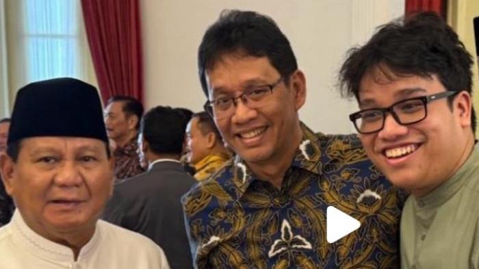 ANAK MENTERI KEUANGAN - Putra Menteri Keuangan, Purbaya Yudhi Sadewo, Yudo Sadewo dan Presiden Prabowo Subianto di Istana Negara, pada Maret 2025. Yudo Sadewa kini viral karena unggahannya di medsos.