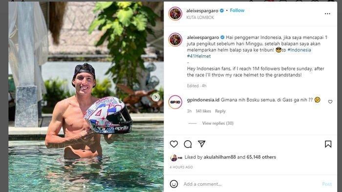 Followers Aleix Espargaro Sudah 1 Juta, Bakal Tepati Janji Lempar Helm ke Penonton MotoGP Mandalika