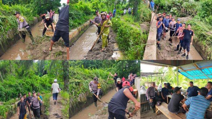 Bhabinkamtibmas Polsek Batuandua, Polisi Baik, Bantu Petani Perbaiki Irigasi Rusak