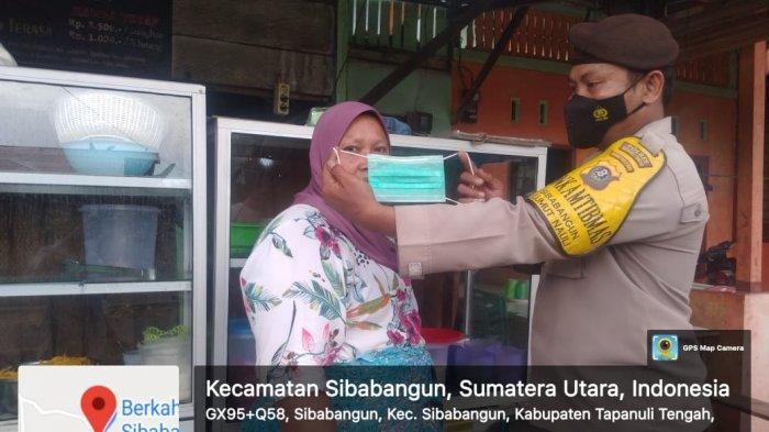 Bhabin Polsek Sibabangun Ajak Penjual Takjil Pakai Masker