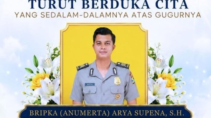 NAIK PANGKAT - Brigadir Arya Supena meninggal ditembak begal di Lampung. Kini Polri menaikkan pangkat Brigadir arya jadi Bripka yang gugur ditembak pelaku begal. (Humas Polda Lampung)