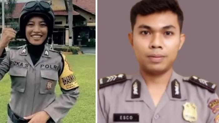 Anggota Polres Lombok Barat, Briptu Rizka Sintiyani, ditetapkan sebagai tersangka pembunuhan suami, intel Polsek Sekotong, Polres Lombok Barat, Brigadir Esco Faska Rely, setelah dilakukan gelar perkara pada Jumat (19/9/2025). (Kolase Istimewa)
