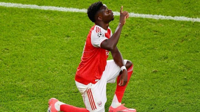 Bukayo Saka selebrasi