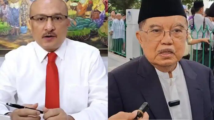 LAYANGKAN SOMASI - Kolase foto Ferdinand Hutahaean dan Jusuf Kalla. Politikus PDI Perjuangan, Ferdinand Hutahaean, melayangkan somasi terbuka kepada Jusuf Kalla untuk segera memberikan klarifikasi dan permohonan maaf terkait potongan video ceramah yang ramai diperbincangkan di media sosial.