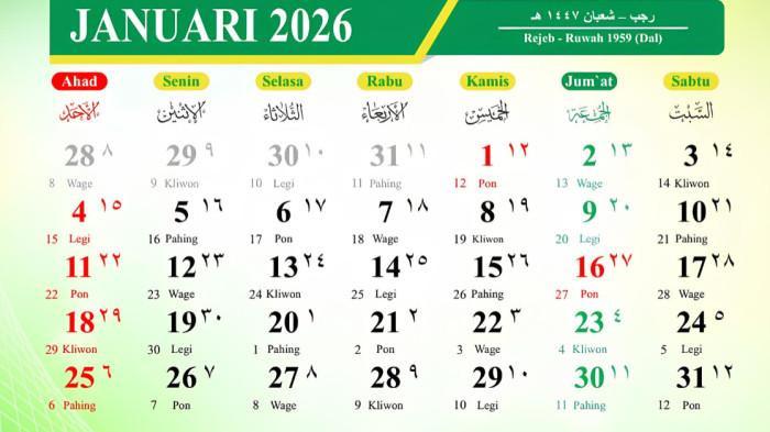 Daftar Hari Libur Nasional, Tanggal Merah dan Cuti Bersama di Kalender 2026, Libur Panjang Lebaran