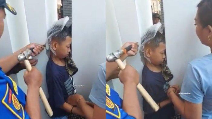 Kepala Anak Terjepit di Pilar Tembok Gegara Pesawat Mainan, Diselamatkan Petugas Damkar