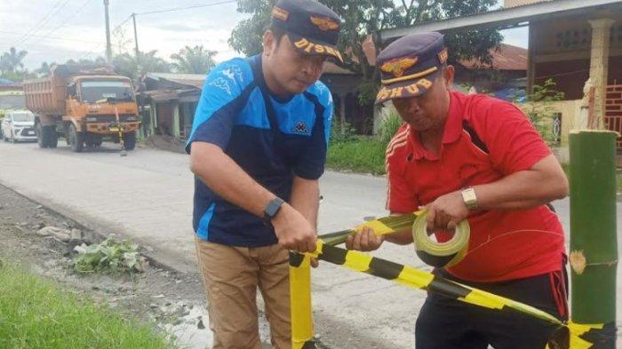 Dishub Binjai Pasang Rambu di Titik Rawan Kecelakaan Jalan Umar Baki, Sempat Hilang Dicuri
