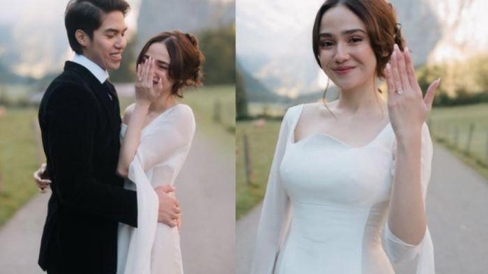 LAMARAN ARTIS - Kabar bahagia datang dari dunia hiburan Tanah Air. Pasangan selebritas Syifa Hadju dan El Rumi resmi melangkah ke jenjang yang lebih serius, setelah El Rumi melamar sang kekasih di Swiss. (TribunNewsmaker.com | kolase Tribun Jabar dari IG @syifahadju)