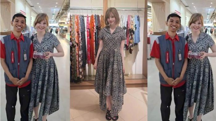 Ella Freya dan pegawai Lotte Mart