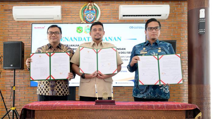 Kelola Sampah Jadi Energi, Gubsu Bobby Teken Kesepakatan dengan Wali Kota Medan & Bupati Deliserdang