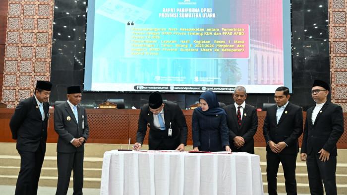 Pemprov dan DPRD Sumut Teken Nota Kesepakatan KUA-PPAS APBD 2026 Sebesar Rp 11,6 T