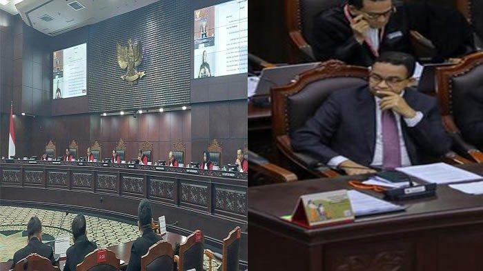 MOMEN Anies Senyum dan Geleng Kepala Saat Hakim MK Nyatakan Jokowi Tak Lakukan Politisasi Bansos