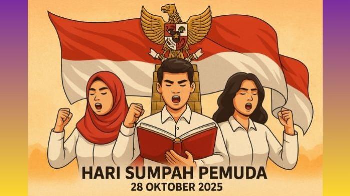 SUMPAH PEMUDA- Ilustrasi Hari Sumpah Pemuda 2025 yang diperingati pada tanggal 28 Oktober.