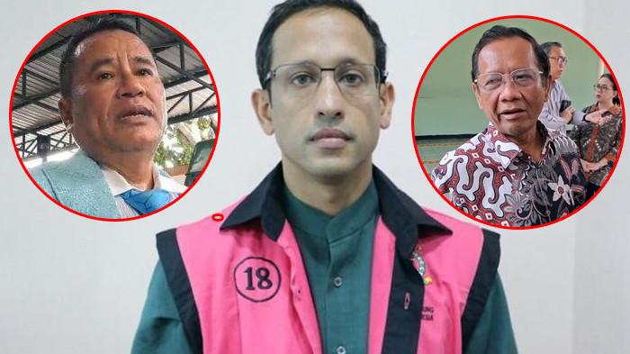 Mantan Menko Polhukam Mahfud MD (kanan) memberikan pandangan menarik mengenai sosok Nadiem Makarim (tengah), Senin (8/9/2025). Hotman Paris Hutapea (kiri) menegaskan bahwa kliennya, Nadiem Makarim, bersih dari praktik korupsi.
