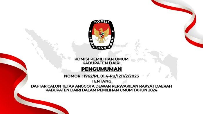 KPU Dairi Tetapkan Caleg ke DCT, Berikut Nama - Namanya