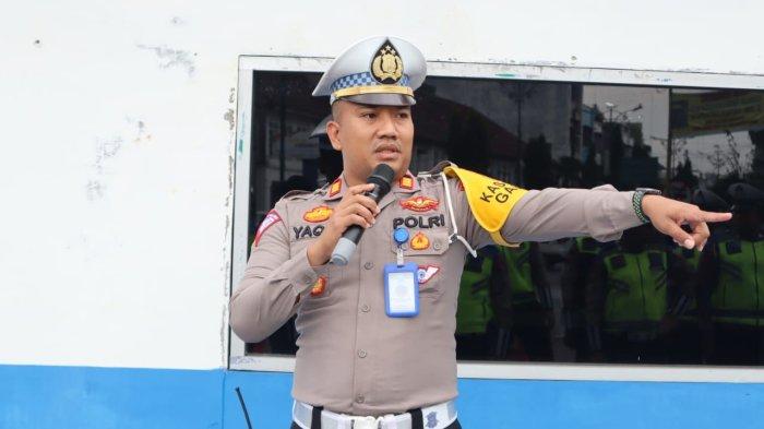 Kasatlantas Polres Labuhanbatu AKP Ainul Yaqin saat menjelaskan tentang Ops Zebra Toba 2023