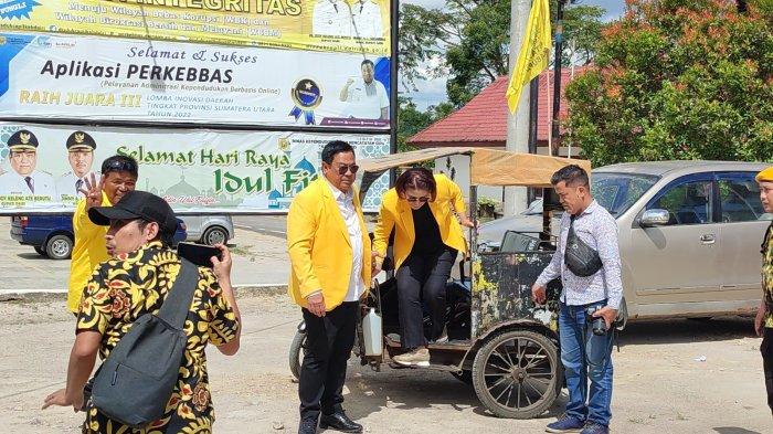 Naik Bentor Datang ke KPU, Partai Golkar Dairi Optimis Raih 12 Kursi