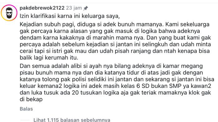 Klarifikasi di komentara