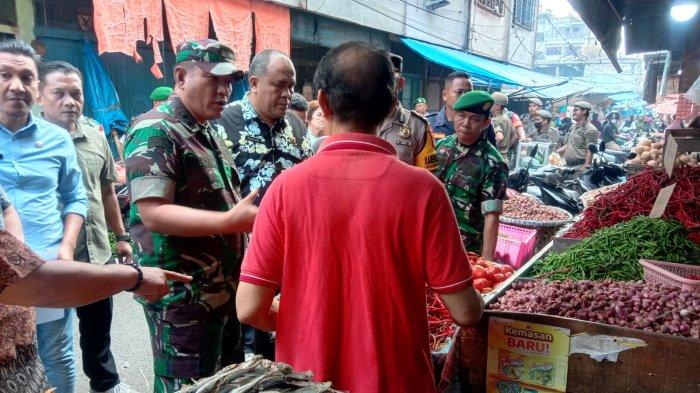 Kodim 0203/Langkat & Pemko Binjai Sidak Pasar Tradisional, Cek Harga Kebutuhan Pokok Jelang Ramadan