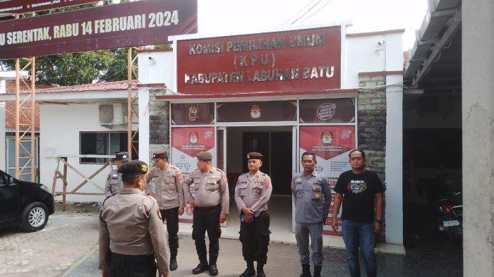 Polres Labuhanbatu Perketat Pengamanan Kantor KPU Labura dan Labuhan Batu