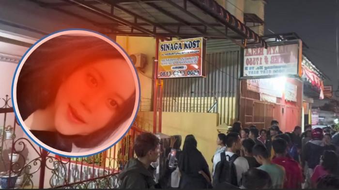 MAYAT WANITA DI INDEKOS - Ratusan orang memadati sekitar lokasi Sinaga Kos, tempat diduga MA boru Naibaho mahasiswi Unimed ditemukan tidak bernyawa, Kamis malam (12/3/2026).