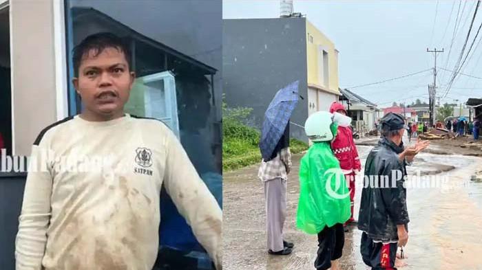 MOMEN Isal, Satpam di Padang Selamat Usai Bergelantung di Atap Pos, Dihantam Banjir 2 Meter