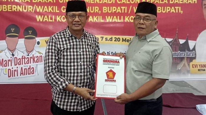 Maju Lagi di Pilkada 2024, Mantan Bupati Pasaman Barat Daftar ke Gerindra, Kini Cari Pendamping