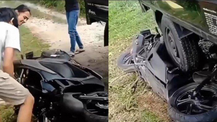 VIRAL Demi Klaim Asuransi, Sejumlah Pemuda Sengaja Rusak Motor yang Baru Kecelakaan