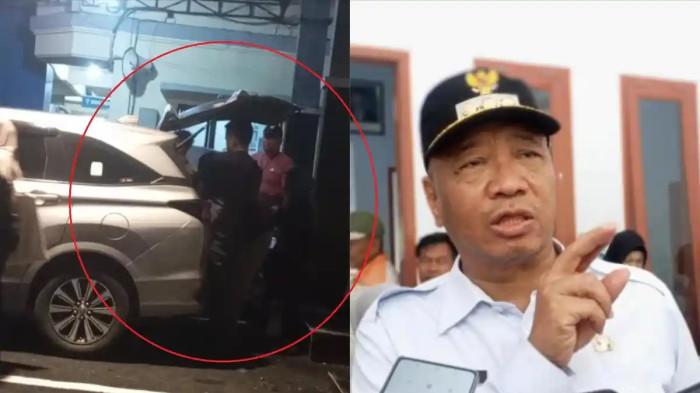OTT KPK - Mobil personel KPK tiba di Mapolres Tulungagung membawa pejabat dan dokumen dalam Operasi Tangkap Tangan (OTT), Jumat (10/4/2026) malam. (kanan) Bupati Tulungagung Gatut Sunu dikabarkan turut terjaring OTT. 